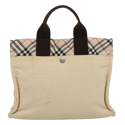 Burberry Nova Check Blue Label Hand Bag Canvas Beige Auth bs10057