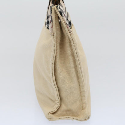 Burberry Nova Check Blue Label Hand Bag Canvas Beige Auth bs10057