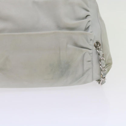 Chanel Chain Shoulder Bag Leather White CC Auth bs
