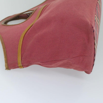 Burberry Blue Label Hand Bag Canvas Red Auth bs10308