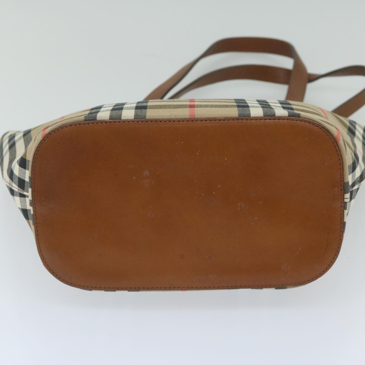 Burberry Nova Check Tote Bag Nylon Beige Auth bs10478