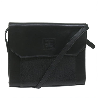 BurberrySs Shoulder Bag Leather Black Auth bs10626