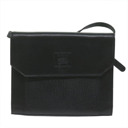 BurberrySs Shoulder Bag Leather Black Auth bs10626
