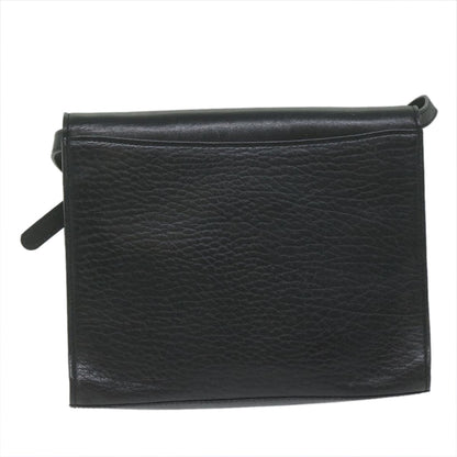 BurberrySs Shoulder Bag Leather Black Auth bs10626
