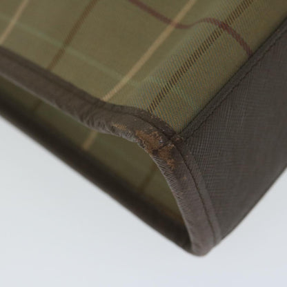 BurberrySs Nova Check Clutch Bag Nylon Canvas Brown Auth bs10776