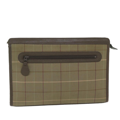 BurberrySs Nova Check Clutch Bag Nylon Canvas Brown Auth bs10776