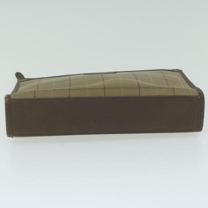 BurberrySs Nova Check Clutch Bag Nylon Canvas Brown Auth bs10776