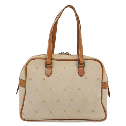 Burberry Blue Label Hand Bag Canvas Beige Auth bs10778