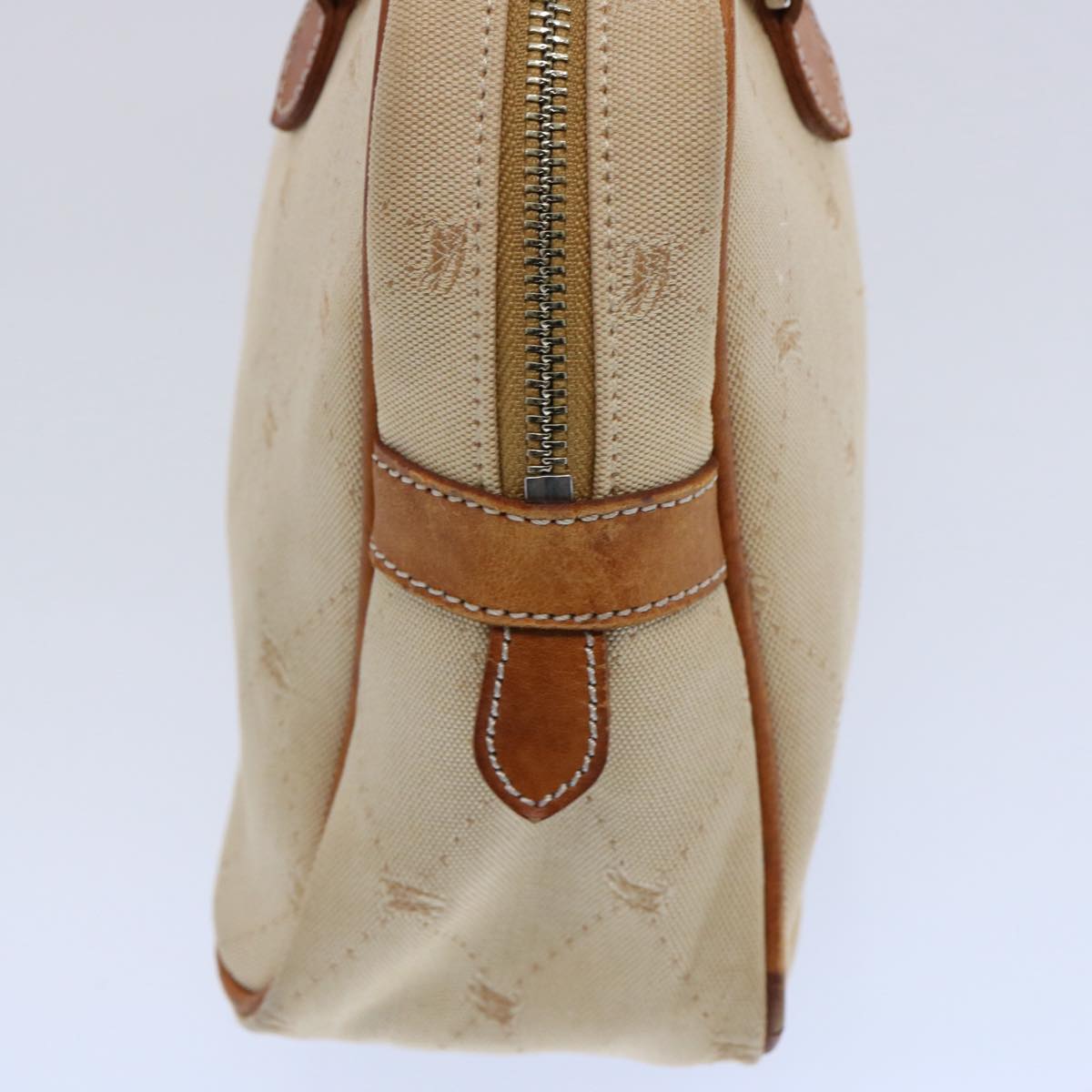 Burberry Blue Label Hand Bag Canvas Beige Auth bs10778
