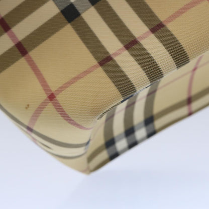Burberry Nova Check Hand Bag Coated Canvas Beige Auth bs10942