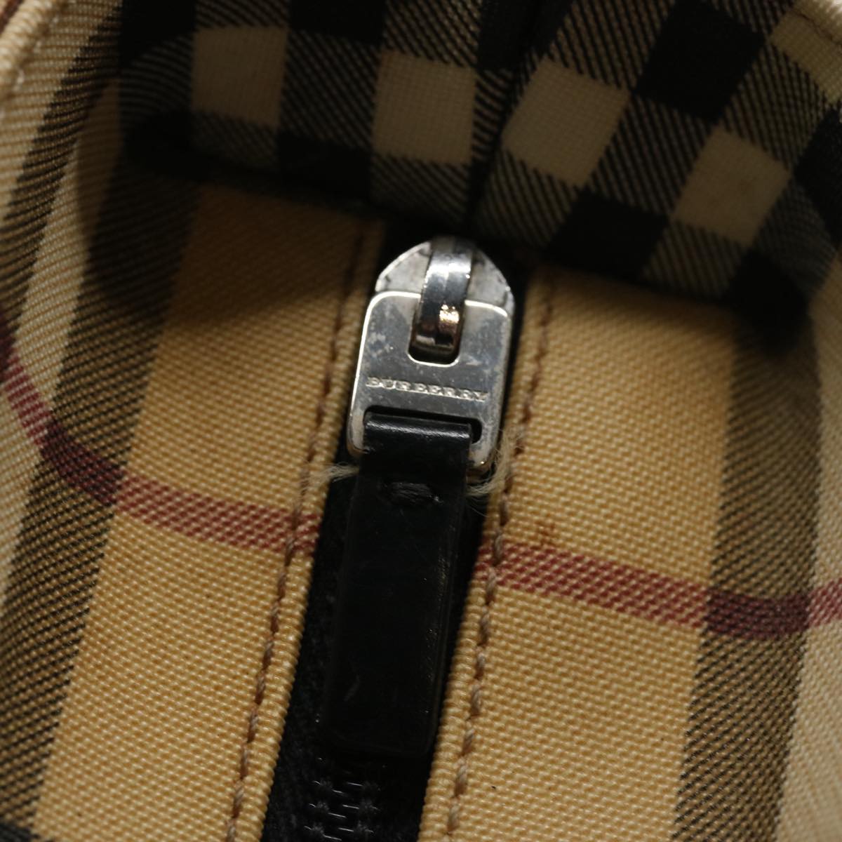 Burberry Nova Check Hand Bag Coated Canvas Beige Auth bs10942