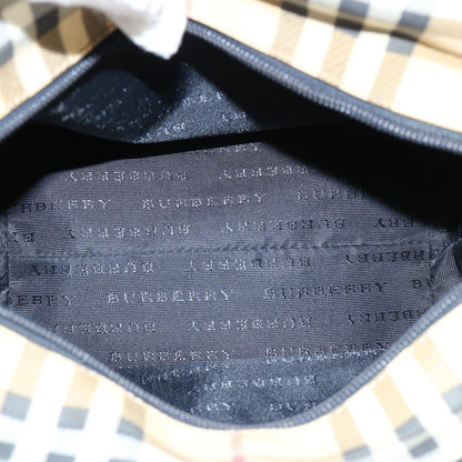 Burberry Nova Check Hand Bag Coated Canvas Beige Auth bs10942