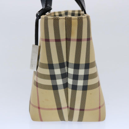 Burberry Nova Check Hand Bag Coated Canvas Beige Auth bs10942