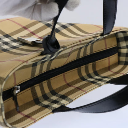 Burberry Nova Check Hand Bag Coated Canvas Beige Auth bs10942