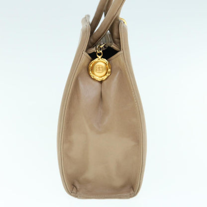 Balenciaga Hand Bag Leather Beige Auth bs11037