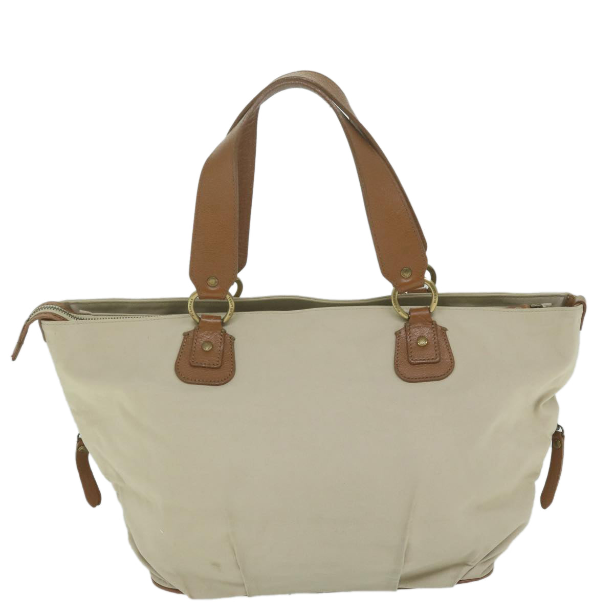 Burberry Blue Label Tote Bag Canvas Beige Auth bs11106