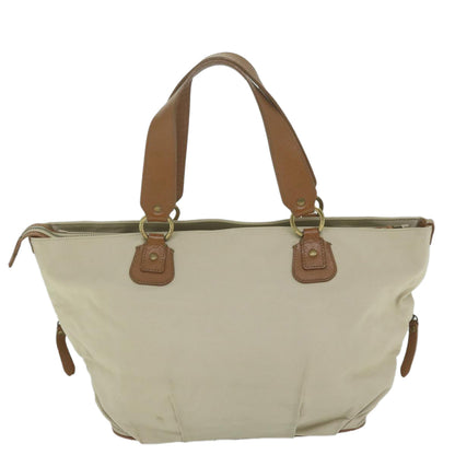 Burberry Blue Label Tote Bag Canvas Beige Auth bs11106