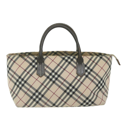 Burberry Nova Check Blue Label Hand Bag Nylon Beige Auth bs11218