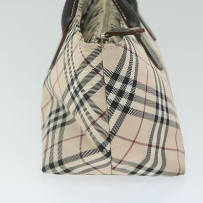 Burberry Nova Check Blue Label Hand Bag Nylon Beige Auth bs11218