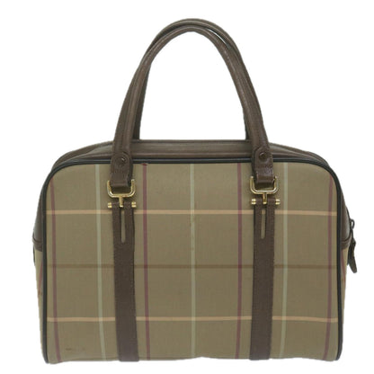 BurberrySs Nova Check Hand Bag Nylon Canvas Brown Auth bs11220