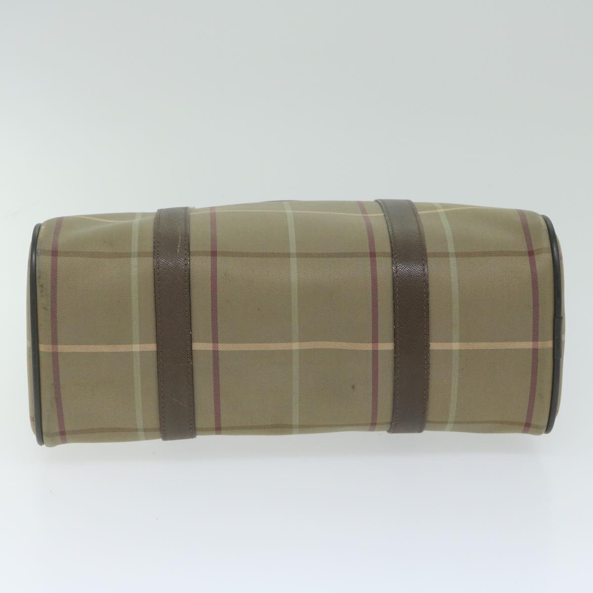 BurberrySs Nova Check Hand Bag Nylon Canvas Brown Auth bs11220