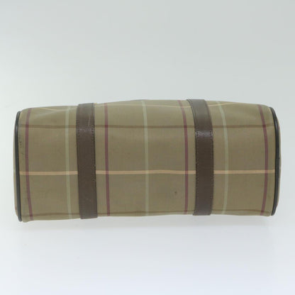 BurberrySs Nova Check Hand Bag Nylon Canvas Brown Auth bs11220