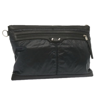 Balenciaga Clutch Bag Leather Nylon Black 273023 Auth bs11228