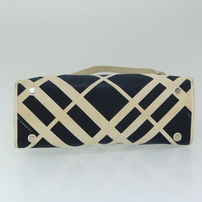 Burberry Tote Bag Canvas Navy White Auth bs11353