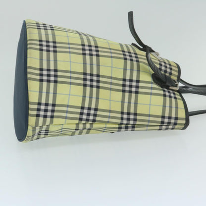 BurberrySs Nova Check Blue Label Shoulder Bag Nylon Yellow Auth bs11447