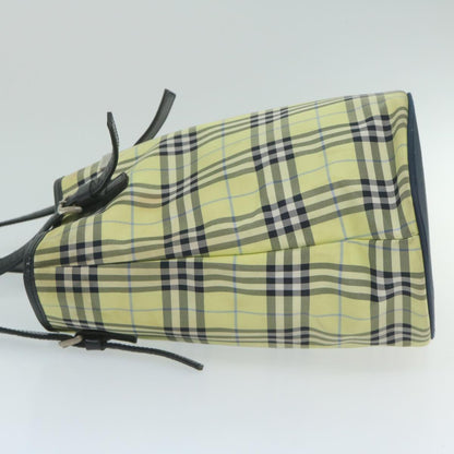 BurberrySs Nova Check Blue Label Shoulder Bag Nylon Yellow Auth bs11447