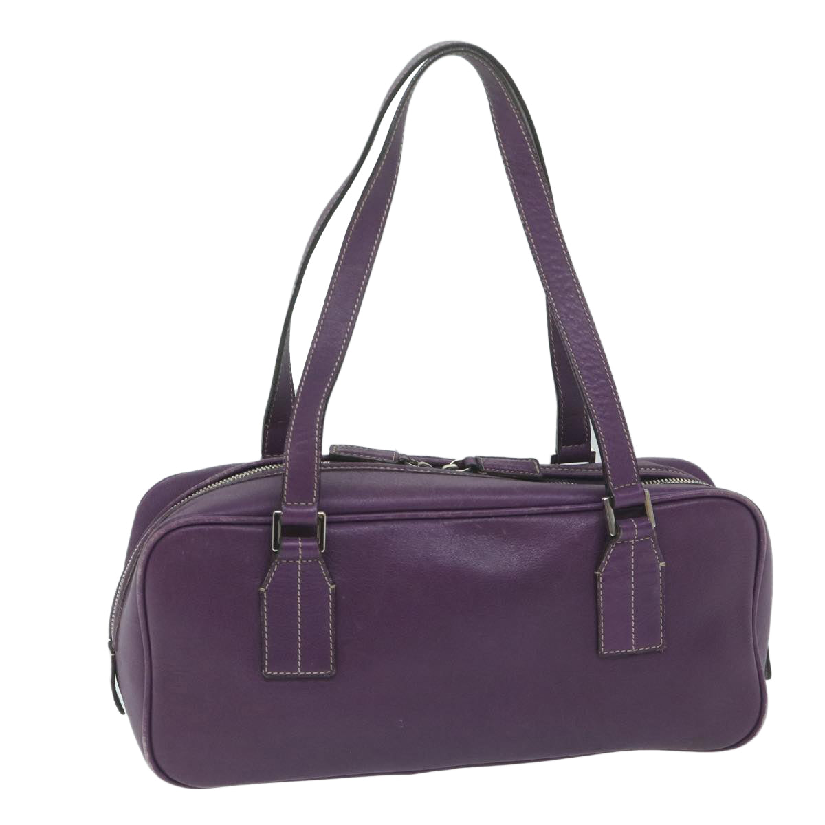 Burberry Shoulder Bag Leather Purple Auth bs11546