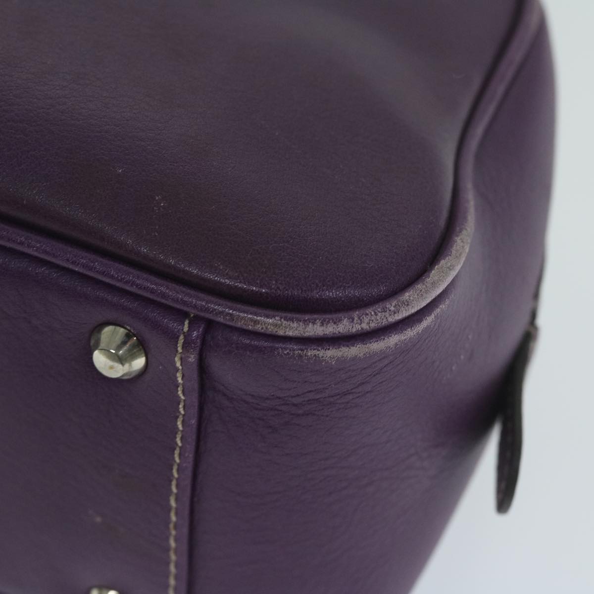 Burberry Shoulder Bag Leather Purple Auth bs11546