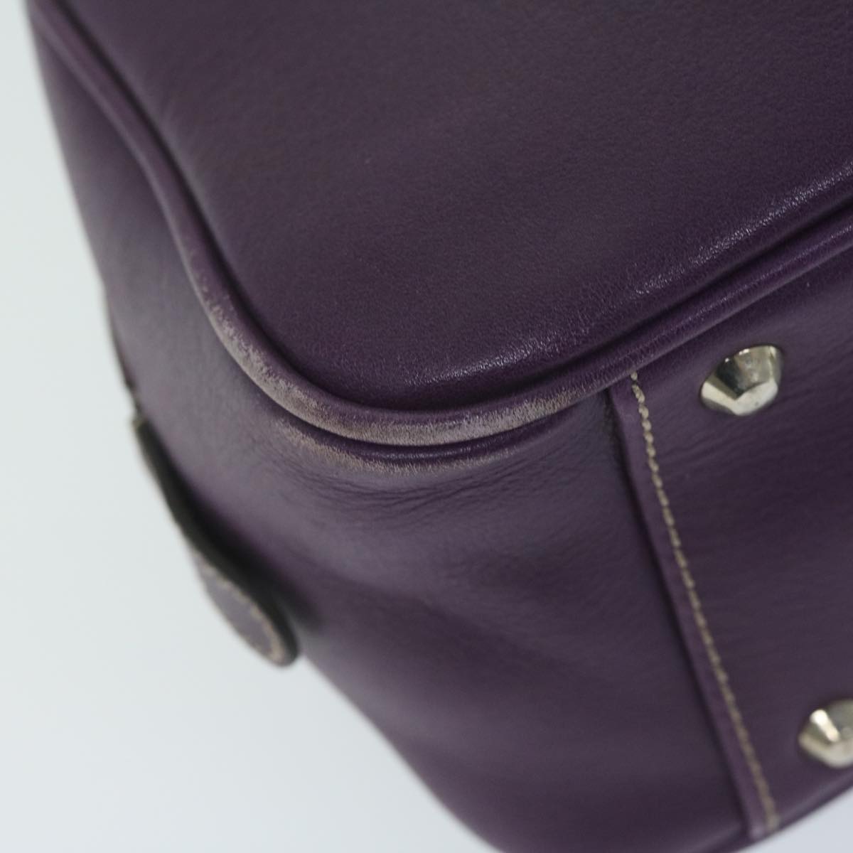 Burberry Shoulder Bag Leather Purple Auth bs11546