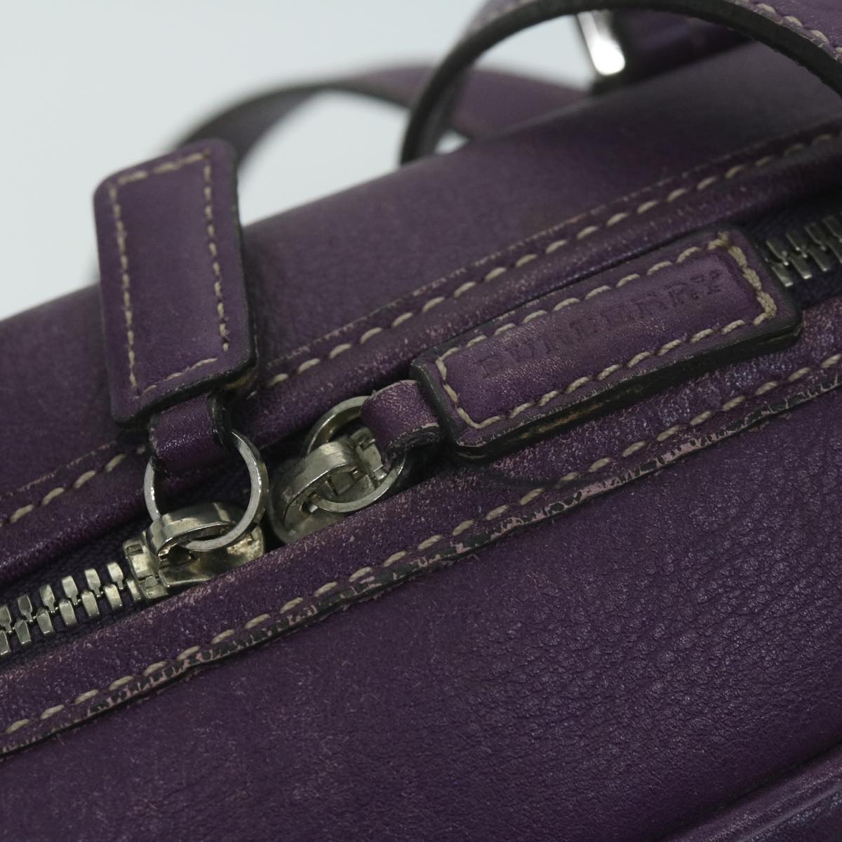 Burberry Shoulder Bag Leather Purple Auth bs11546