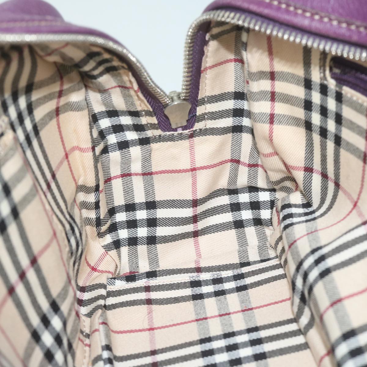 Burberry Shoulder Bag Leather Purple Auth bs11546