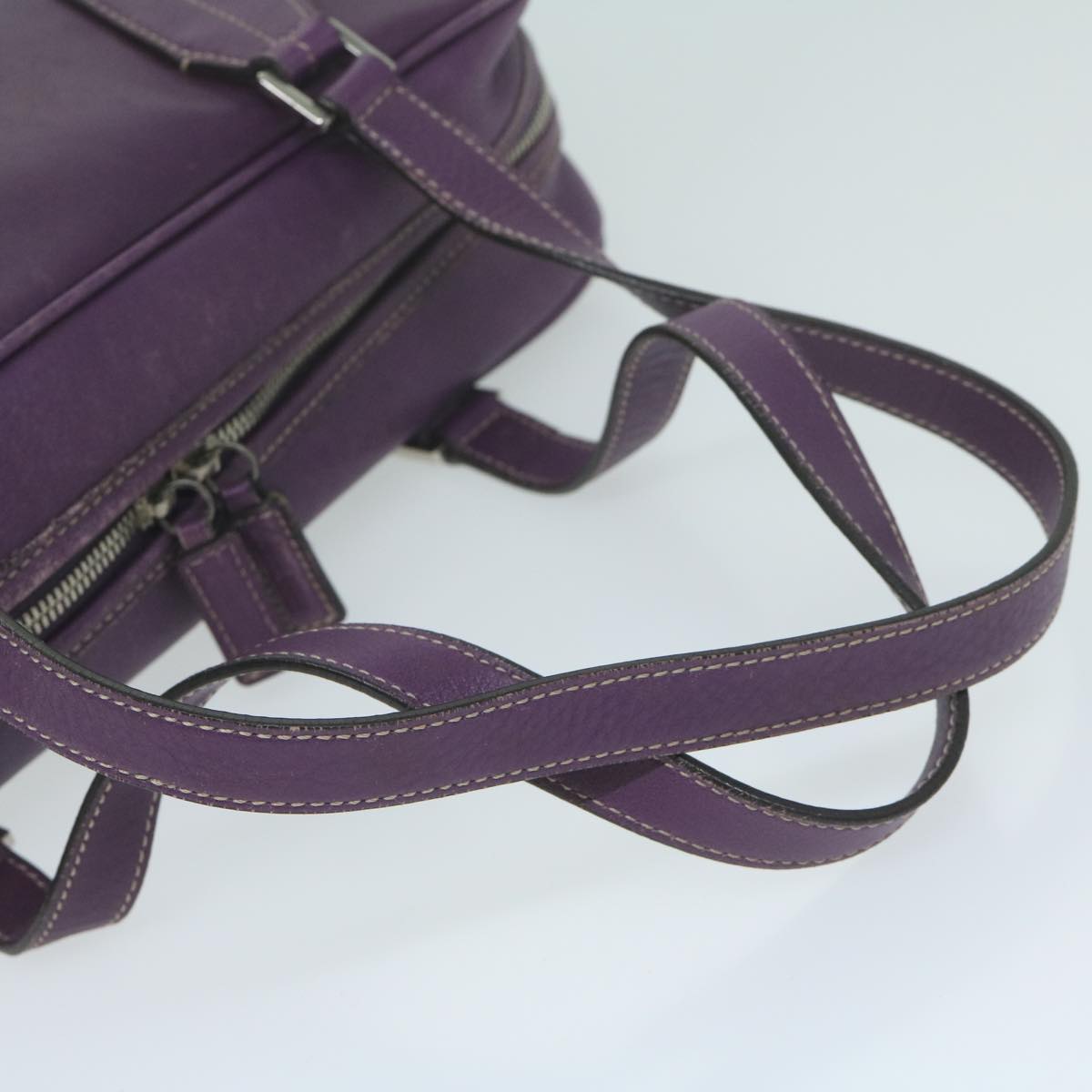 Burberry Shoulder Bag Leather Purple Auth bs11546