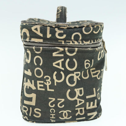 Chanel Bycy Vanity Cosmetic Pouch Canvas Black CC Auth bs