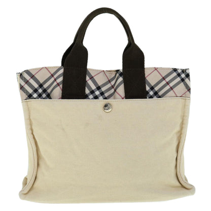 Burberry Nova Check Blue Label Hand Bag Canvas Beige Auth bs11598