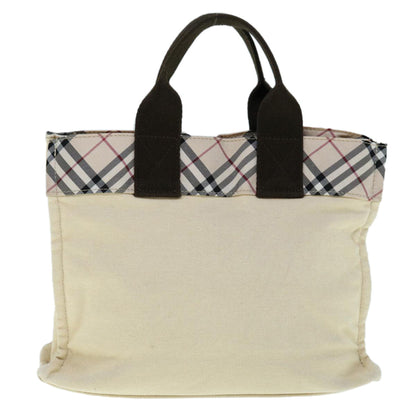Burberry Nova Check Blue Label Hand Bag Canvas Beige Auth bs11598