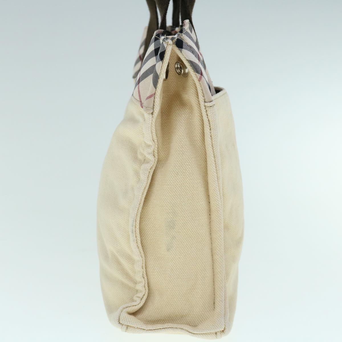 Burberry Nova Check Blue Label Hand Bag Canvas Beige Auth bs11598