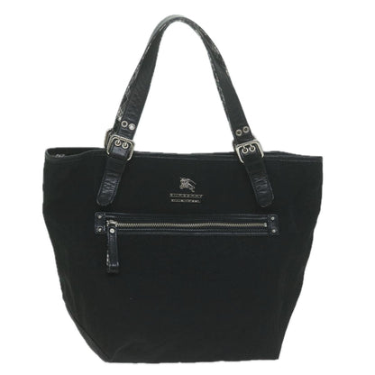 Burberry Nova Check Blue Label Shoulder Bag Nylon Black Auth bs11643