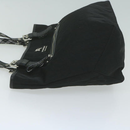 Burberry Nova Check Blue Label Shoulder Bag Nylon Black Auth bs11643