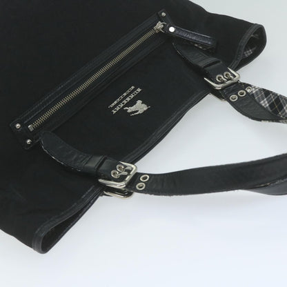 Burberry Nova Check Blue Label Shoulder Bag Nylon Black Auth bs11643