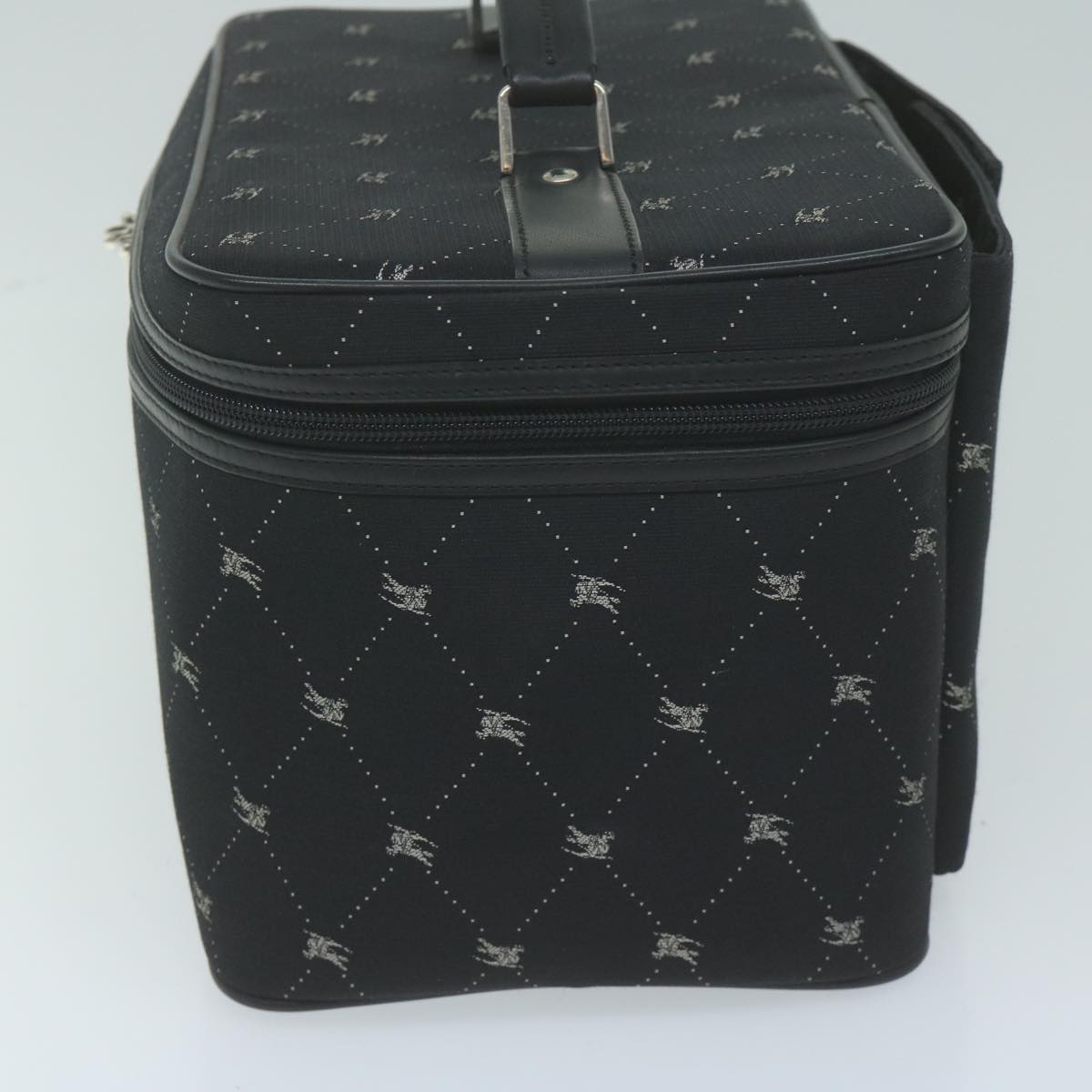 Burberry Blue Label Vanity Hand Bag Canvas Black Auth bs11734