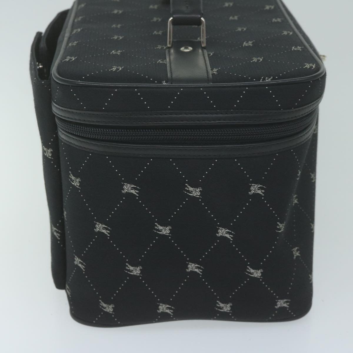 Burberry Blue Label Vanity Hand Bag Canvas Black Auth bs11734