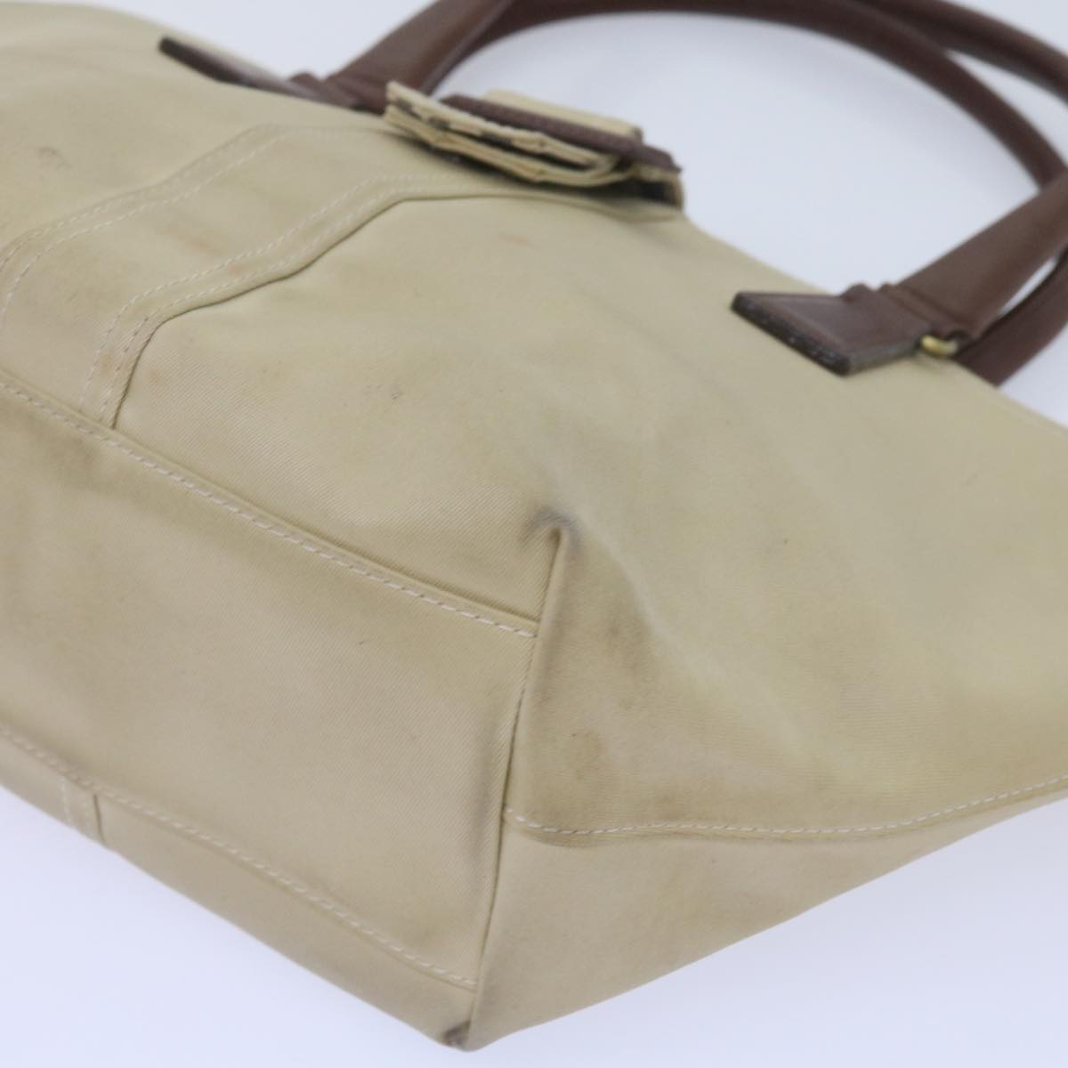 Burberry Tote Bag Canvas Beige Auth bs11831