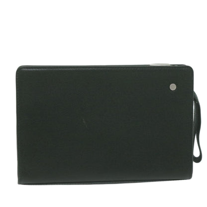 Burberry Clutch Bag Leather Green Auth bs11873