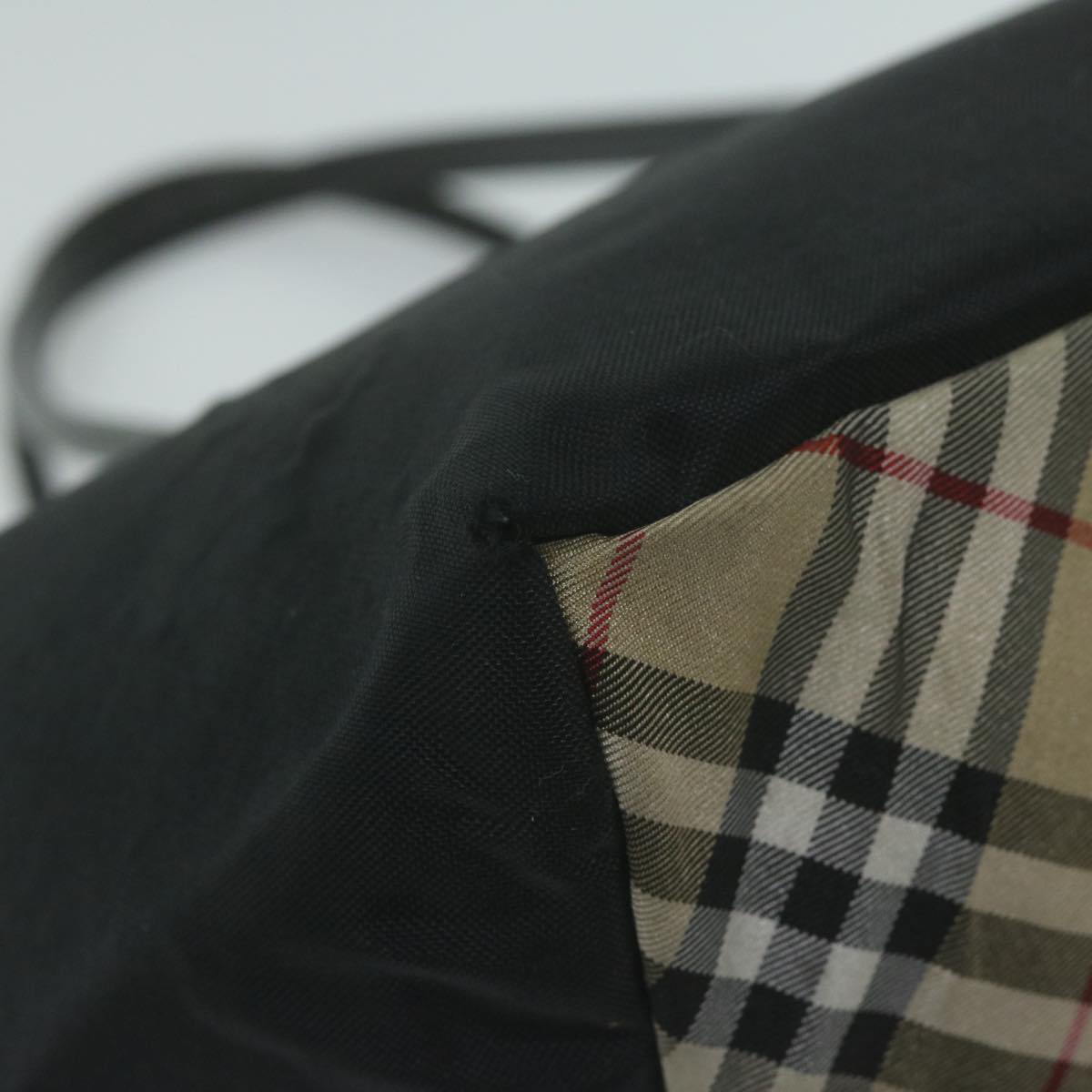 Burberry Tote Bag Nylon Black Auth bs11915