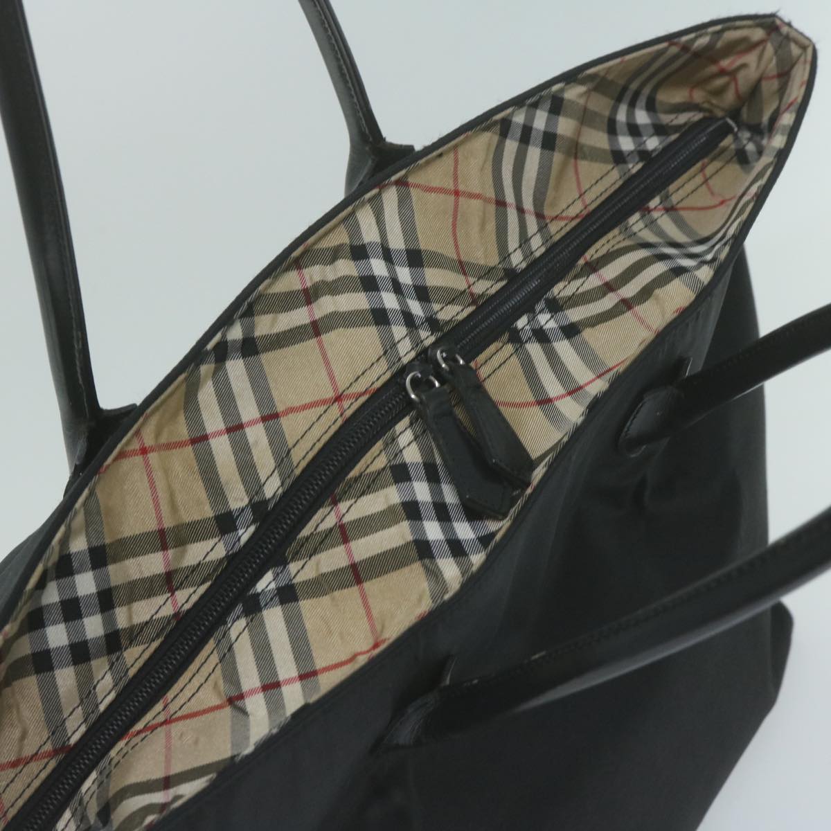 Burberry Tote Bag Nylon Black Auth bs11915