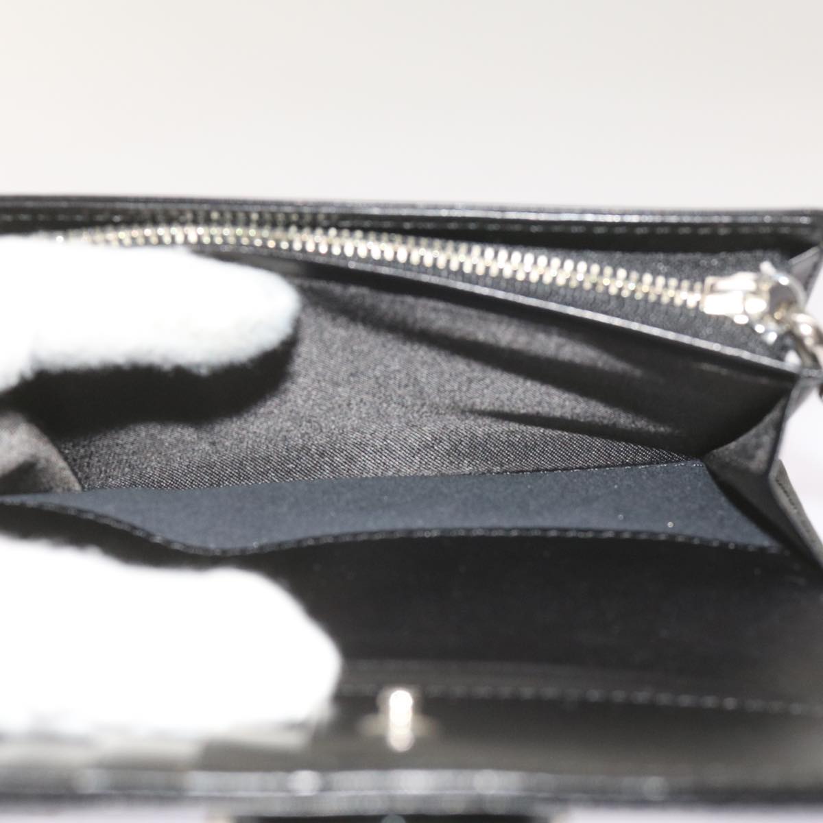 Burberry Nova Check Wallet Nylon Gray Black Auth bs12103